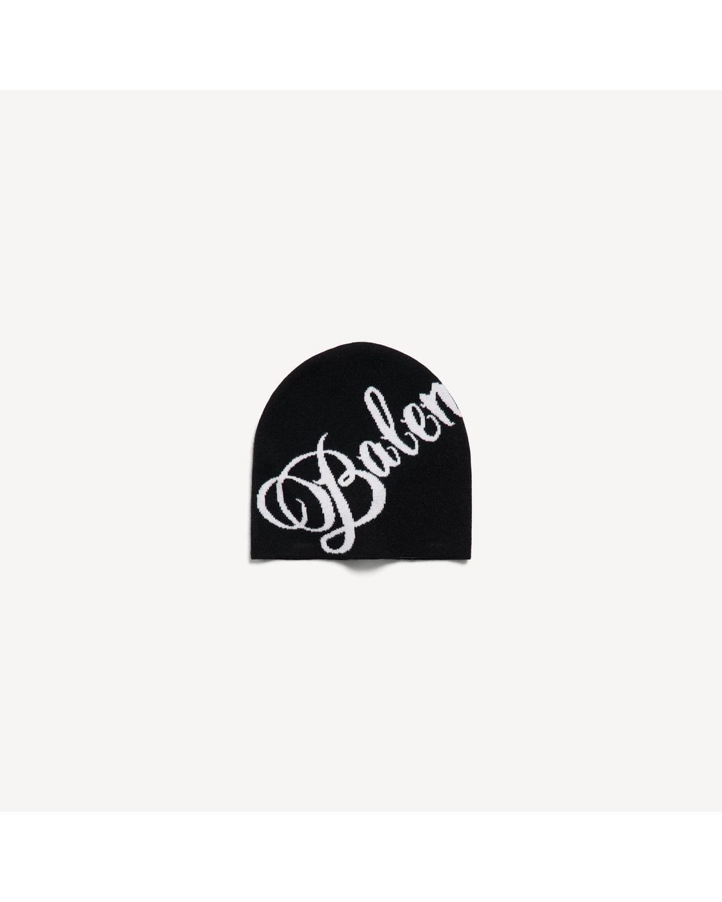 Balenciaga Black Intarsia-Knit Wool-Blend Beanie for men