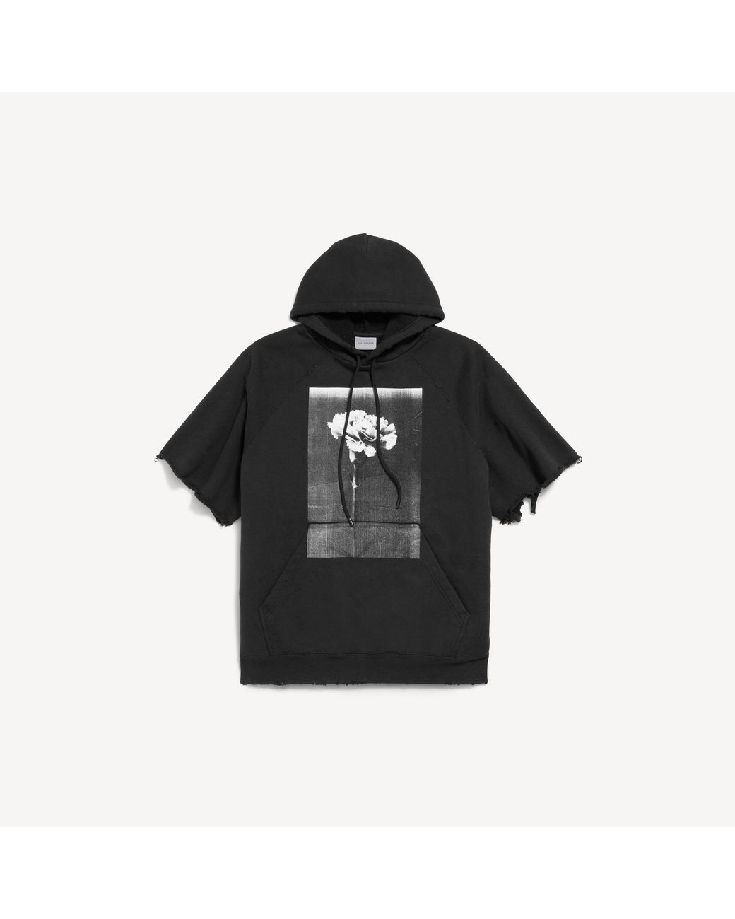 Balenciaga Black The Song Of The Highest Tower Cut-off Sleeve Hoodie for men