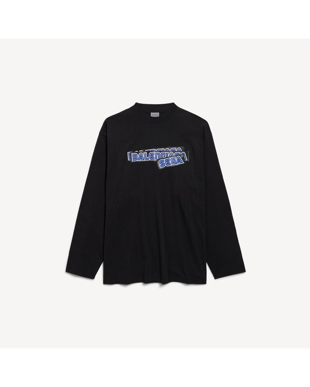 Balenciaga Black Sega Long Sleeves Oversized T-Shirt for men
