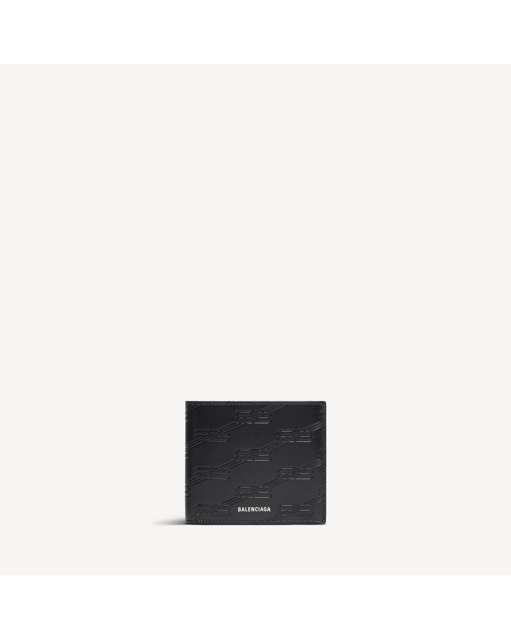 Balenciaga Black Embossed Monogram Square Folded Wallet Box for men