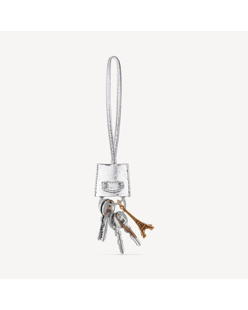 Balenciaga White Le City Charm Eiffel Metallized
