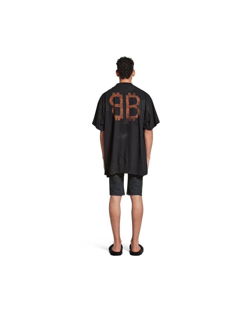 Balenciaga Crypto T-shirt Oversized in Black | Lyst
