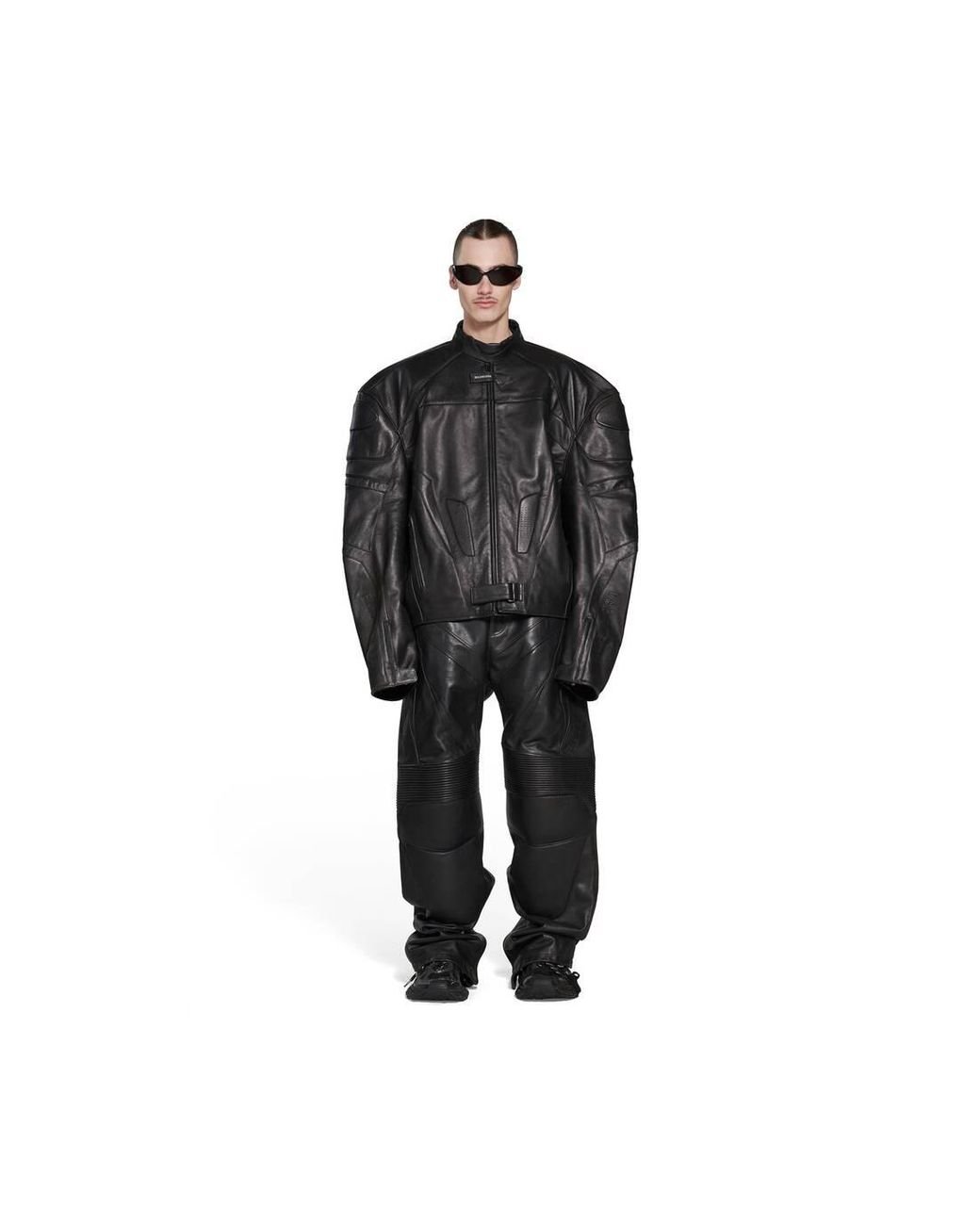 Balenciaga Oversized Biker Jacket Black for Men Lyst