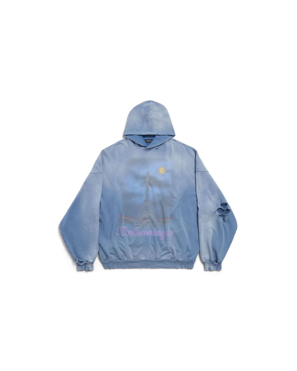 パーカー・フーディ *BALENCIAGA* Cities Paris Oversized Hood Blue White 674986TL Balenciaga Paris Moon Oversized Hoodie | Saks Fifth Avenue