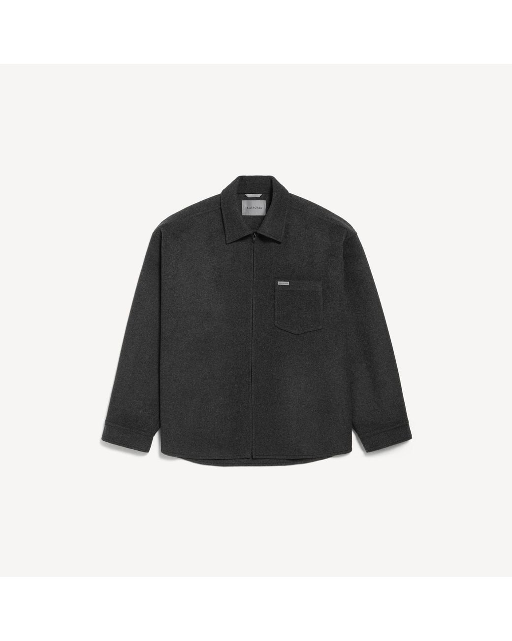Balenciaga Black Brushed Wool Overshirt for men