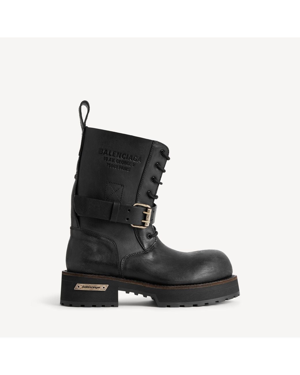 Balenciaga Black Venom Lace-Up Bootie for men