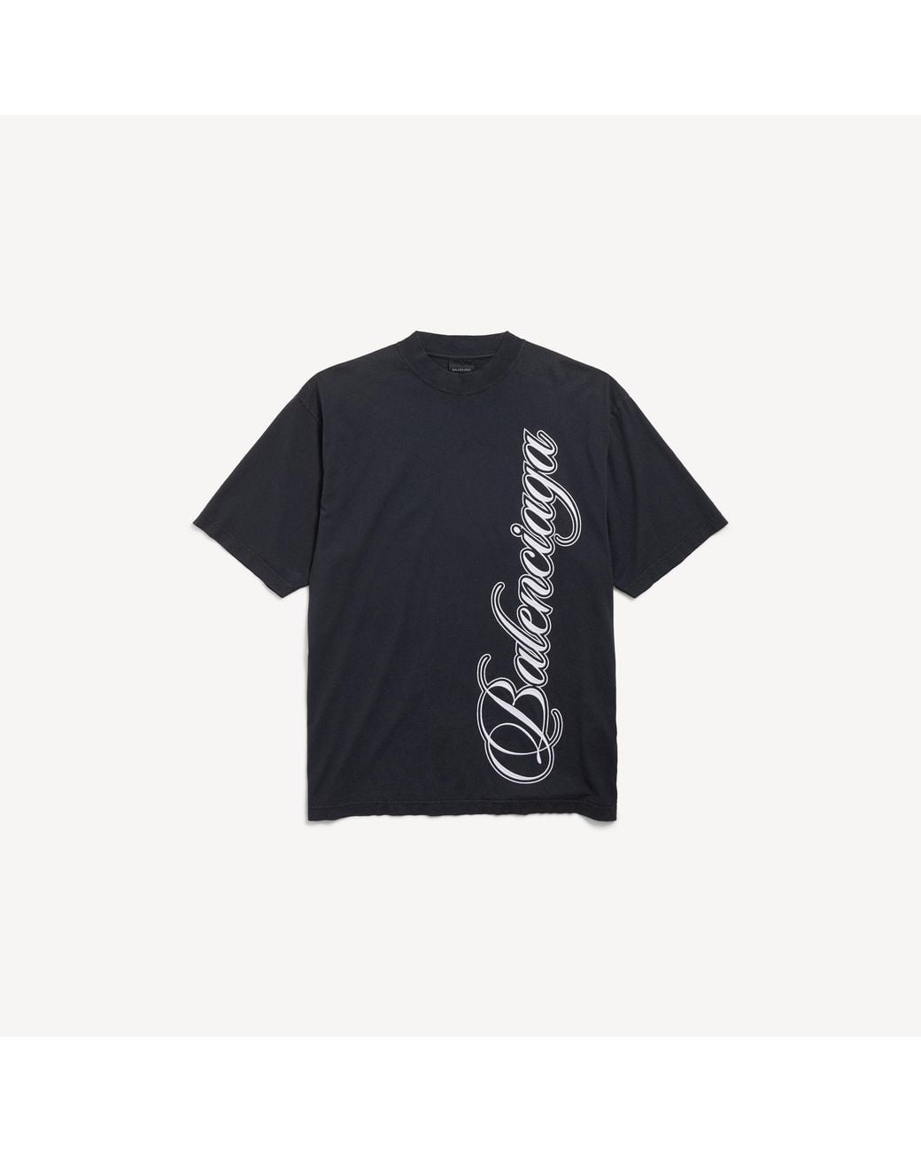 Balenciaga Blue Cursive Medium Fit T-Shirt for men