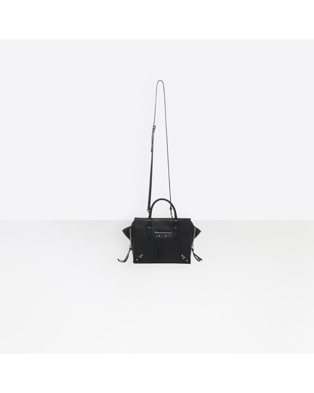 Balenciaga Mini Papier A4 Zip Around Leather Shoulder Bag in Black  Lyst