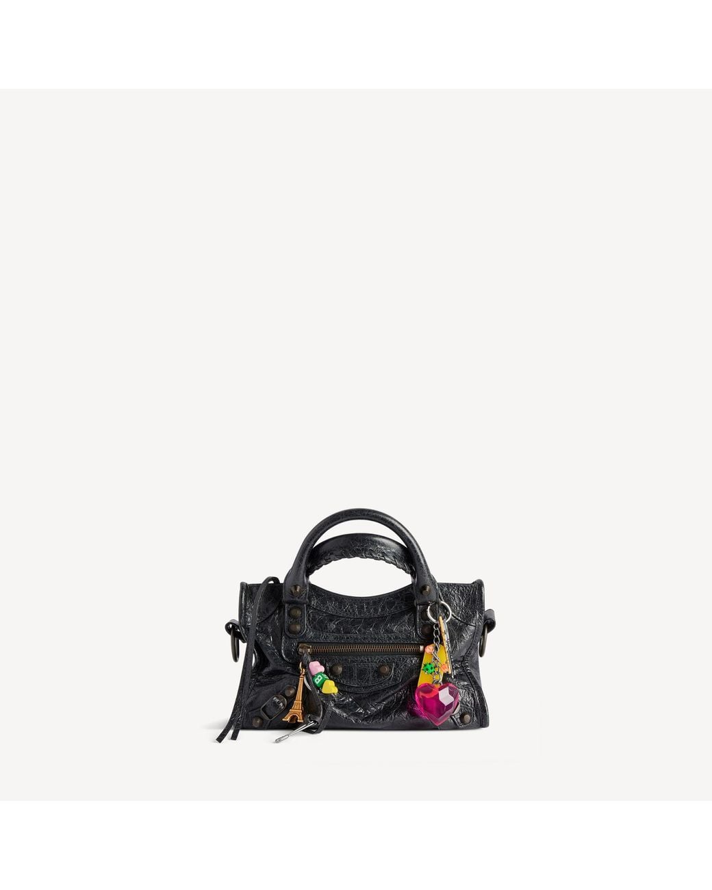 Balenciaga Black Le City Bag Mini With Charms