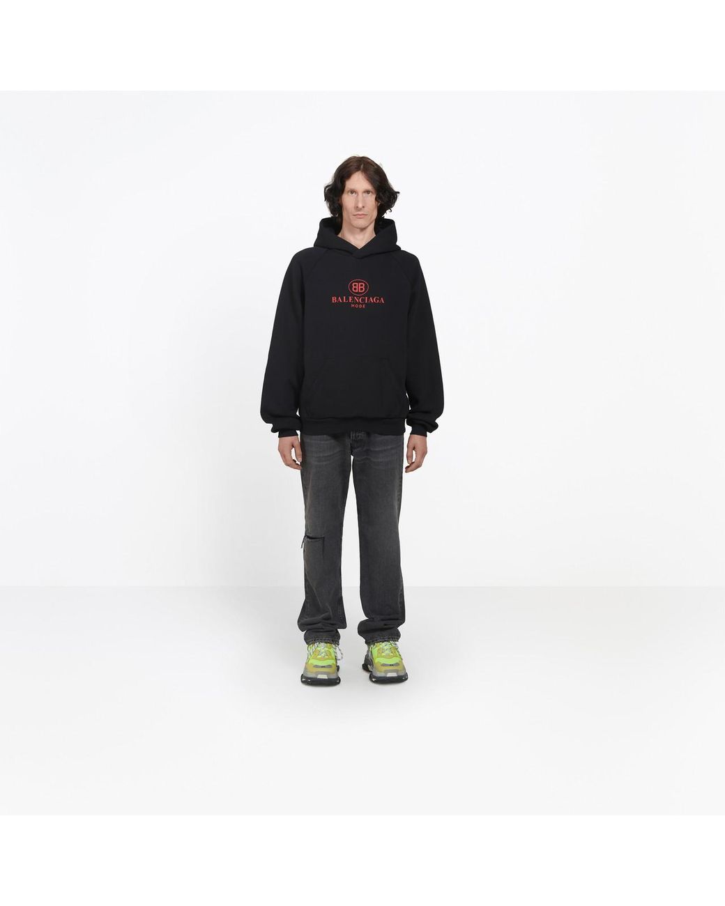 Balenciaga Bb Mode Hoodie in Black for Men | Lyst