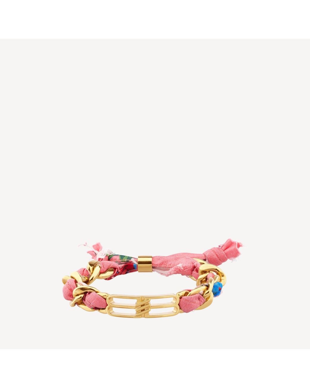 Balenciaga Pink Bb Icon Ribbon Bracelet
