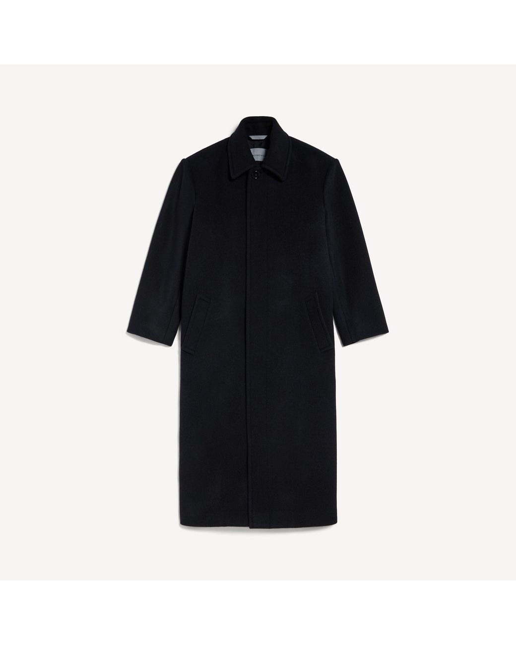 Balenciaga Black Long Double-faced Cocoon Coat for men