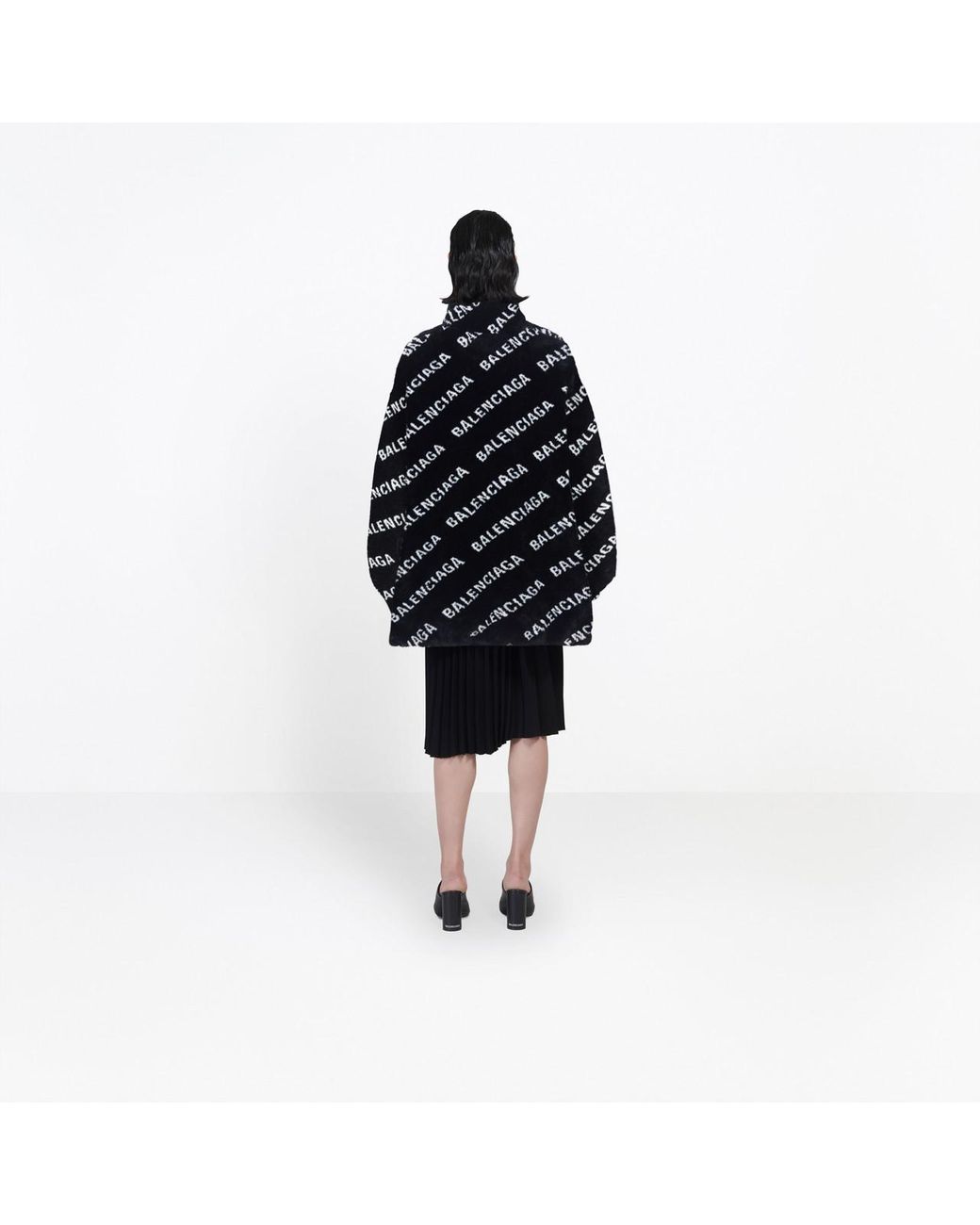 Balenciaga fluffy logo online zip up jacket