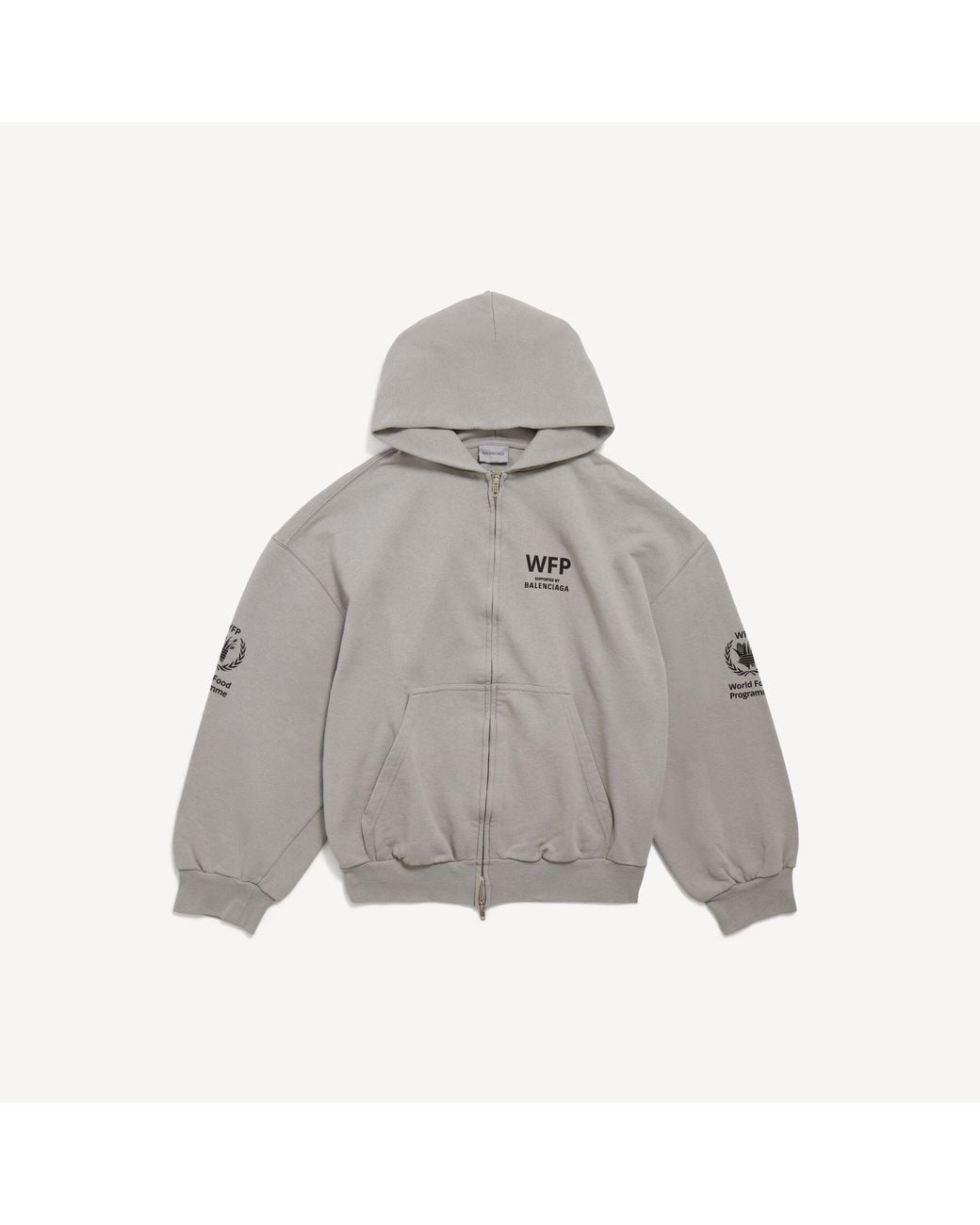 Balenciaga Gray Wfp Regular Zip-up Hoodie for men