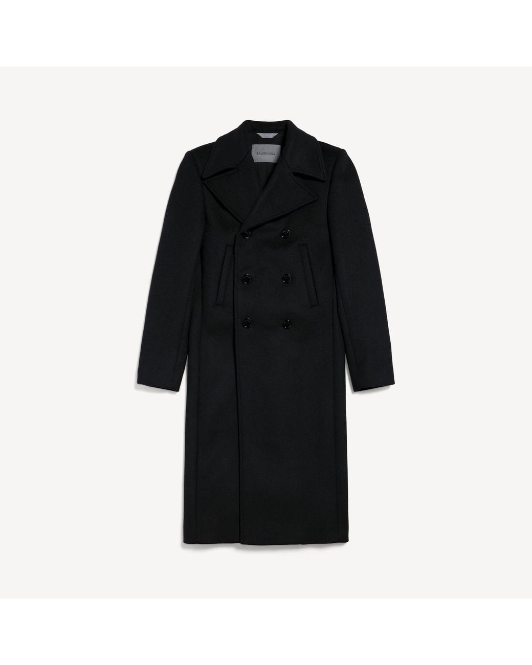Balenciaga Black Long Double-Faced Coat for men