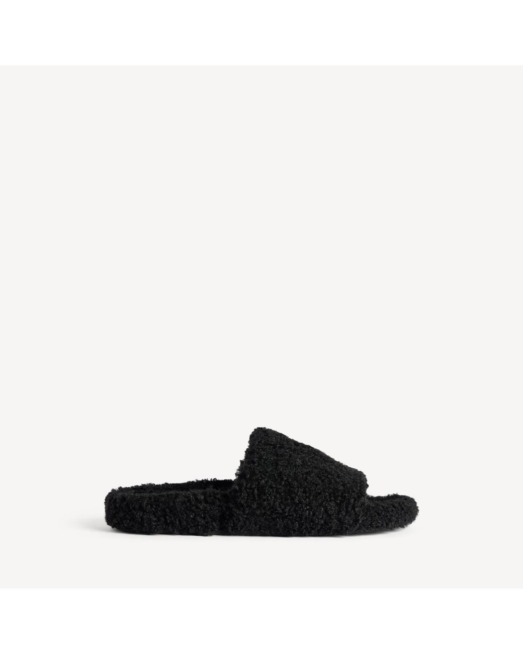Balenciaga Black Furry Open Mule for men