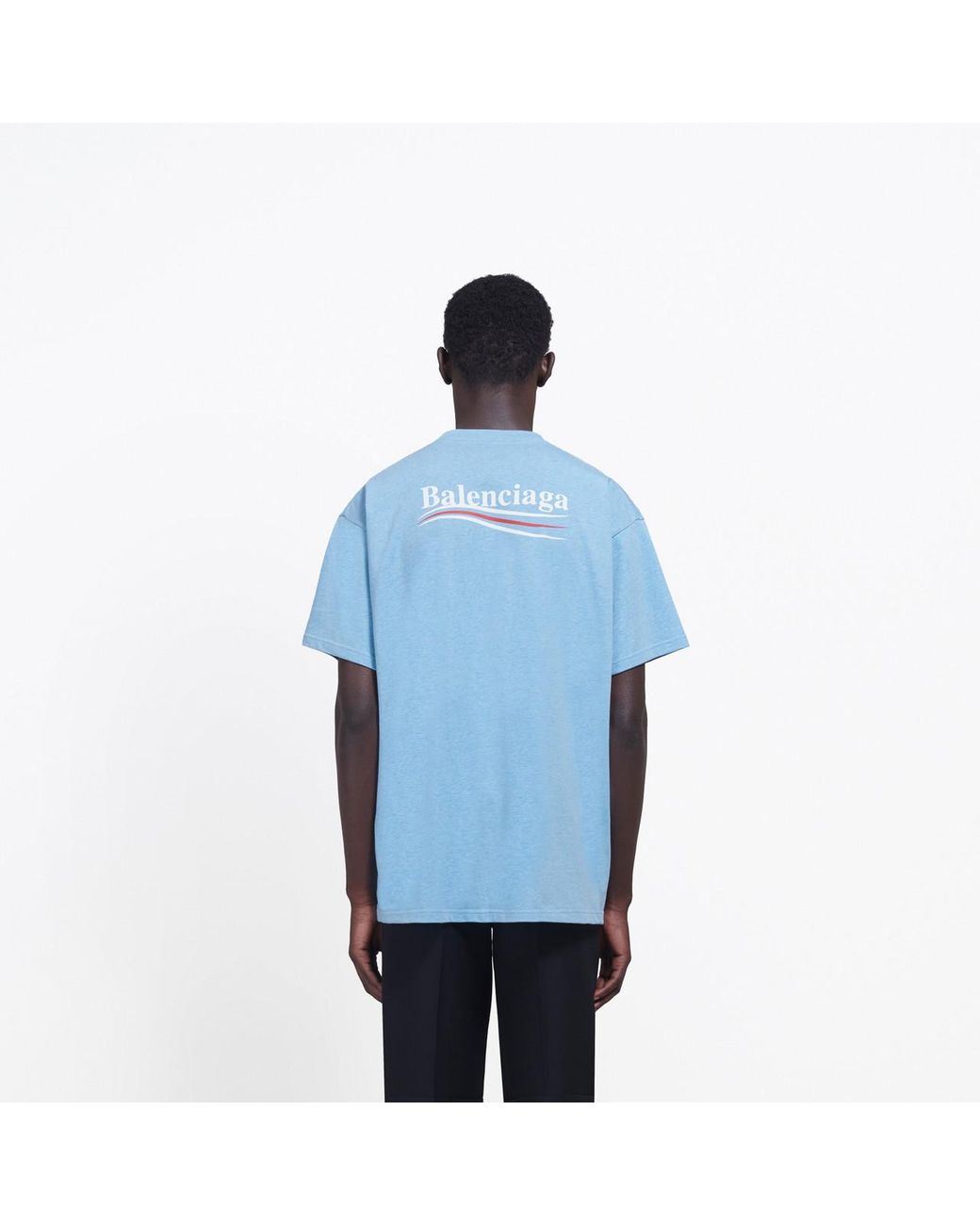 Balenciaga Political Campaign Regular T-shirt in Blue for Men | Lyst