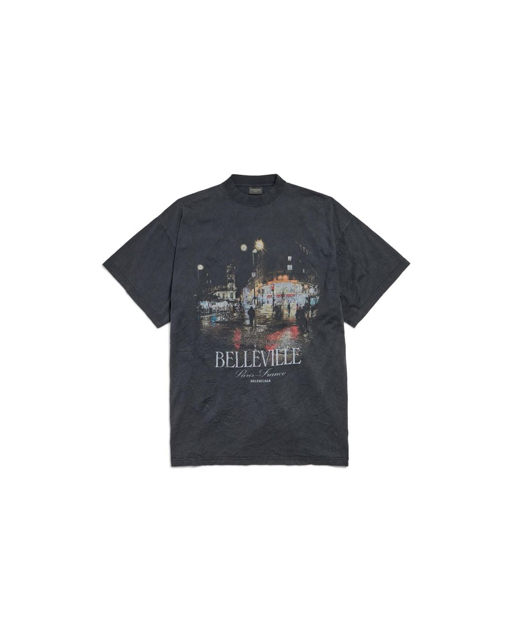 (1) バレンシアガ ベルヴィル オーバーサイズ Tシャツ ブラック フェード BALENCIAGA】BELLEVILLE Tシャツ オーバーサイズ (BALENCIAGA/Tシャツ