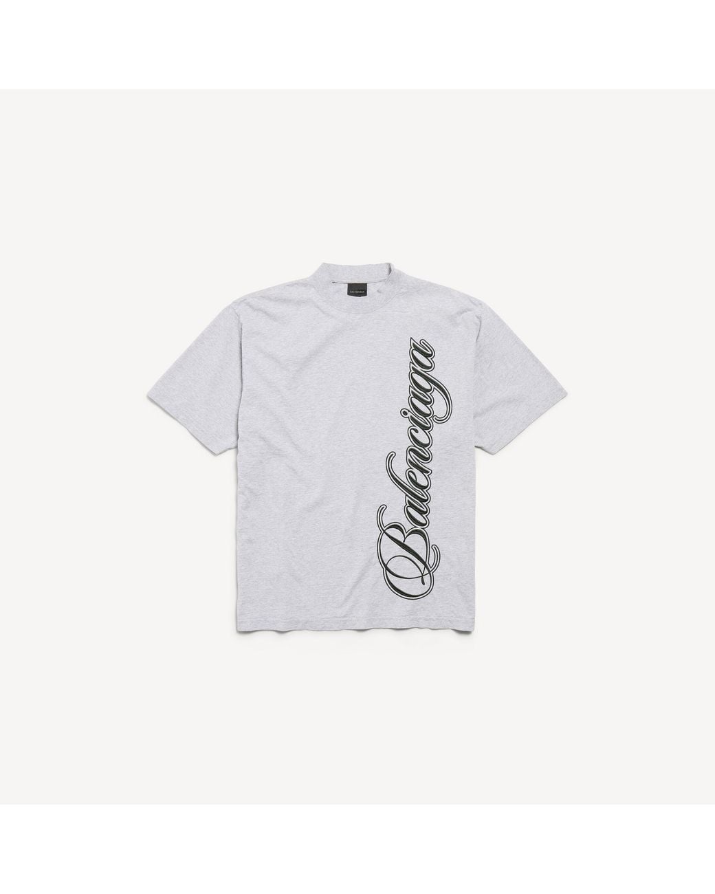 Balenciaga White Cursive Medium Fit T-Shirt for men