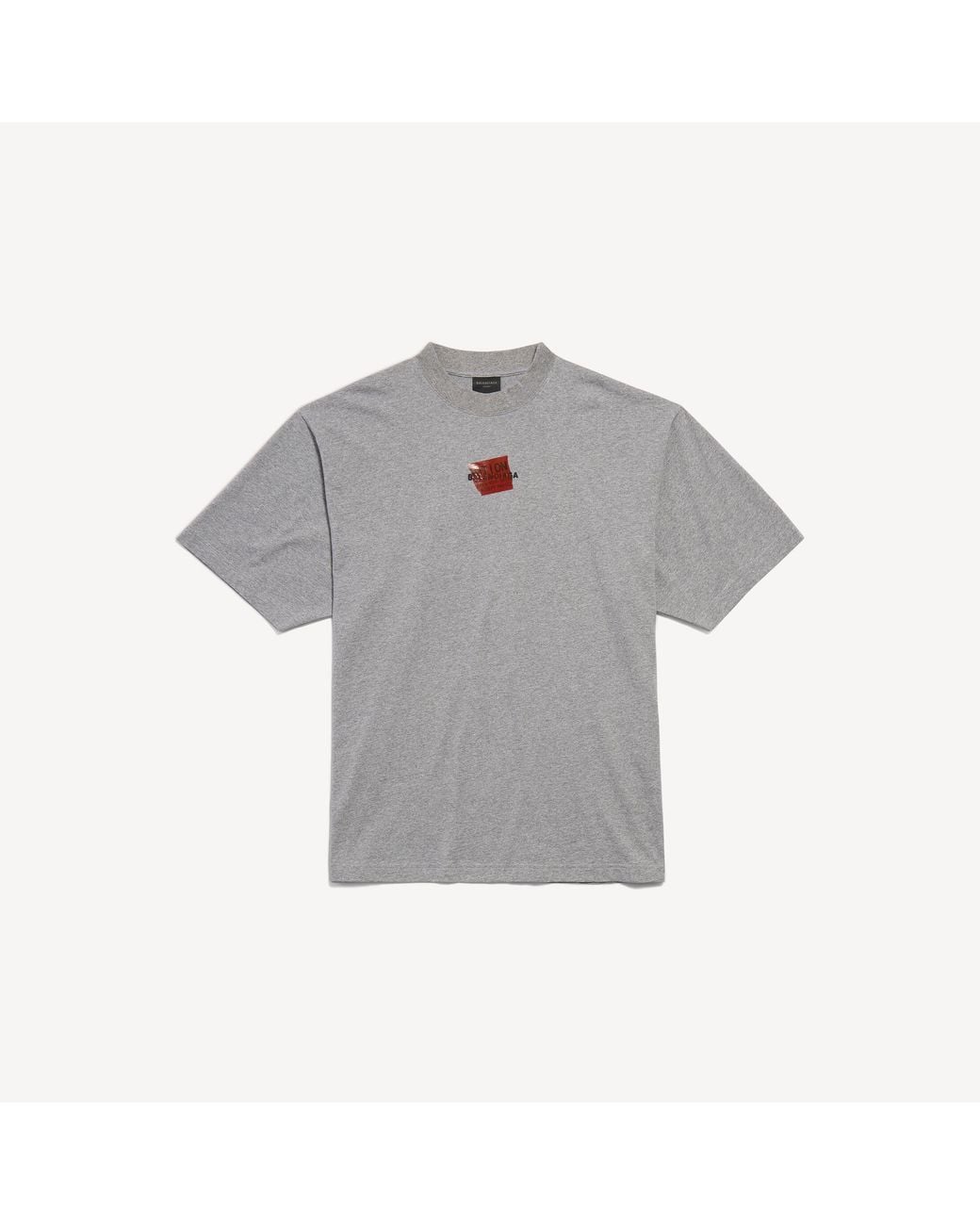 Balenciaga Gray Taped Back Medium Fit T-shirt for men