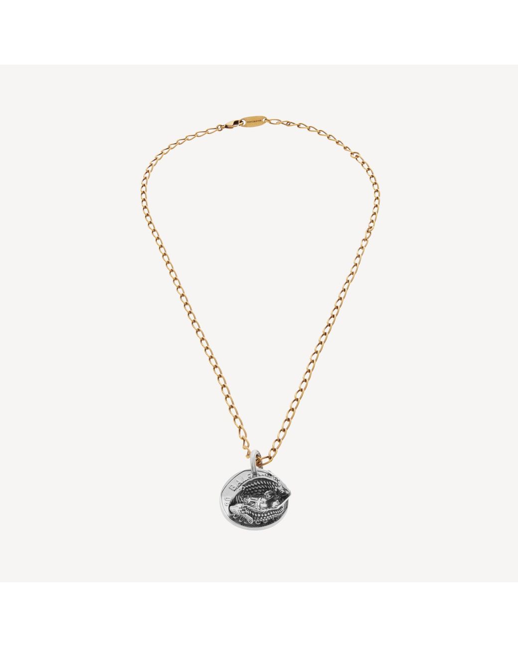Balenciaga Metallic Horoscope Pisces Necklace
