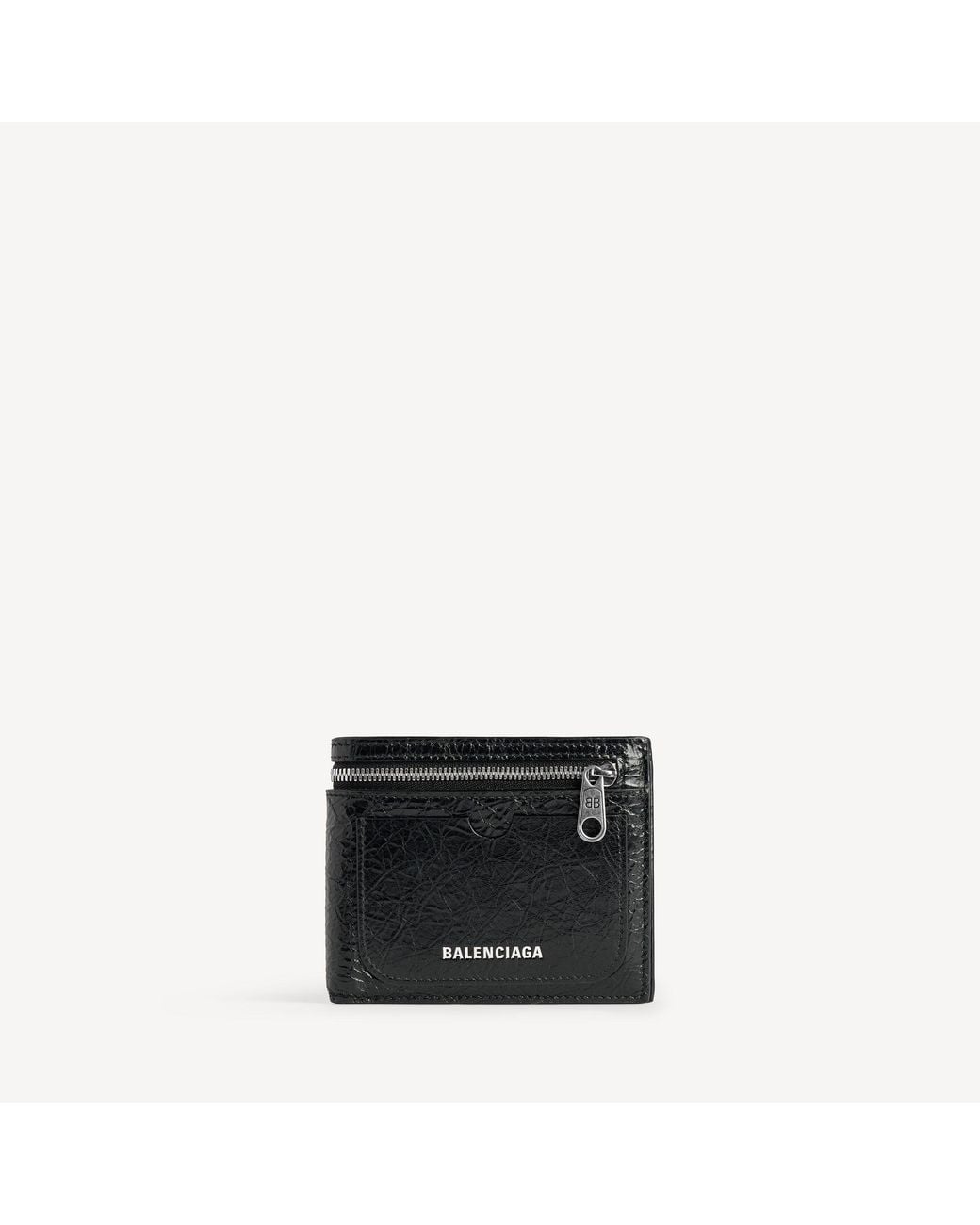 Balenciaga Black Superbusy Square Folded Wallet for men