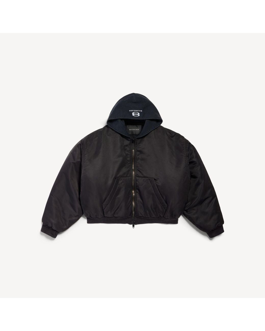 Balenciaga Black Hooded Bomber