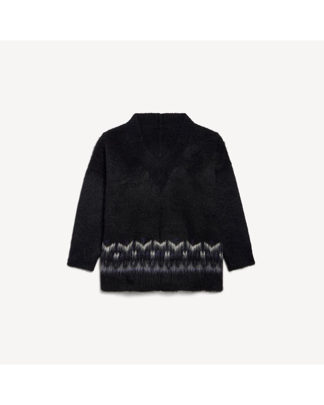 Balenciaga Black V-Neck Oversized Jumper for men