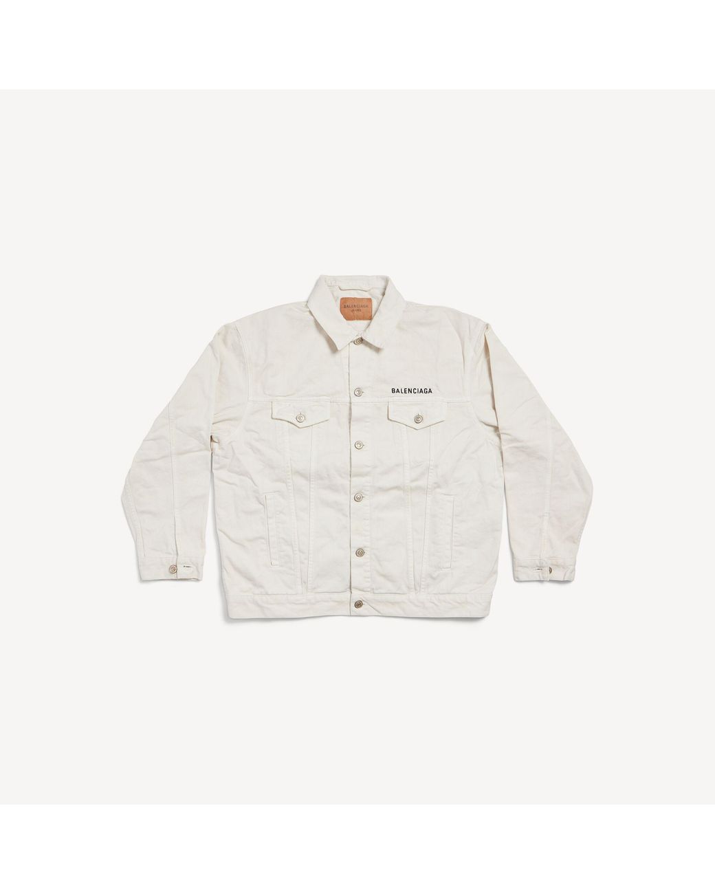 Balenciaga White Denim Jacket Regular Fit
