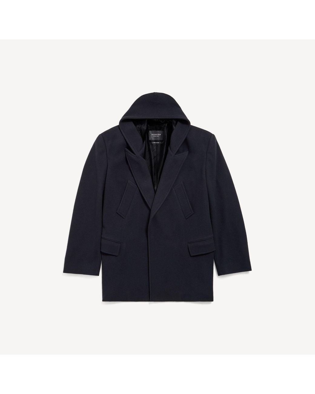 Balenciaga Blue Hooded Short Coat for men