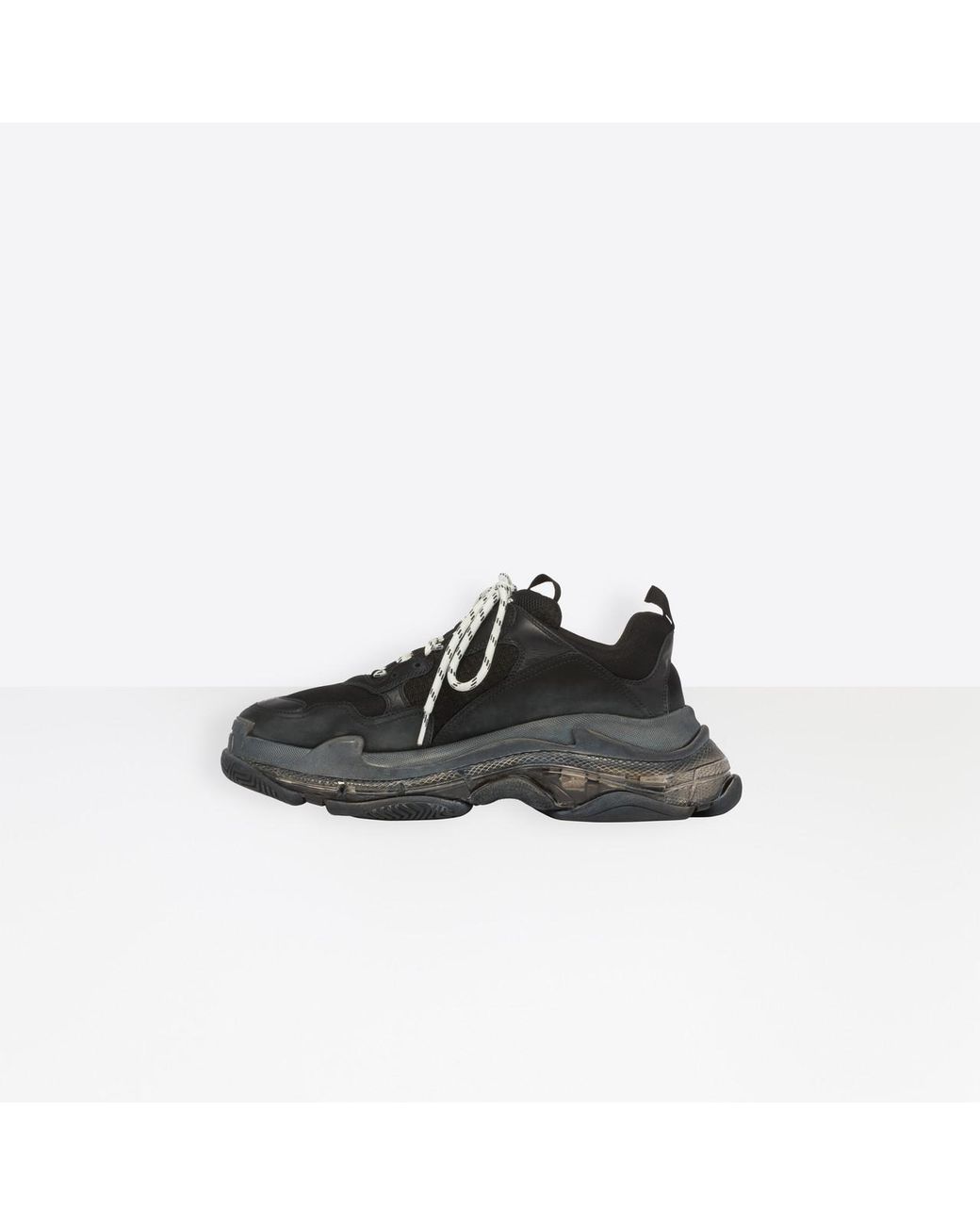 triple s clear sole trainers black