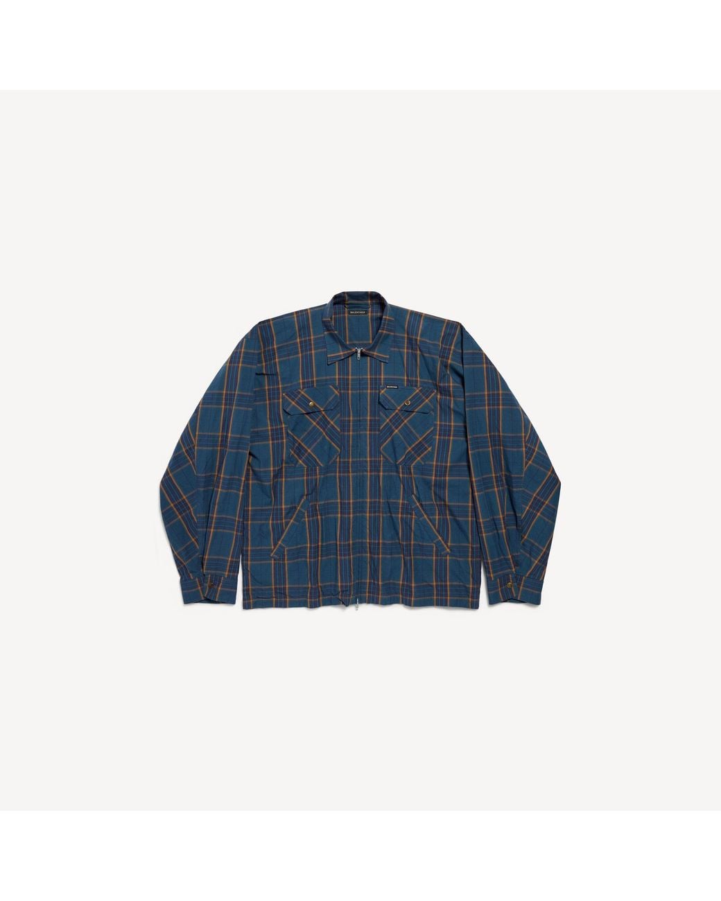 Balenciaga Blue Zip-up Shirt for men