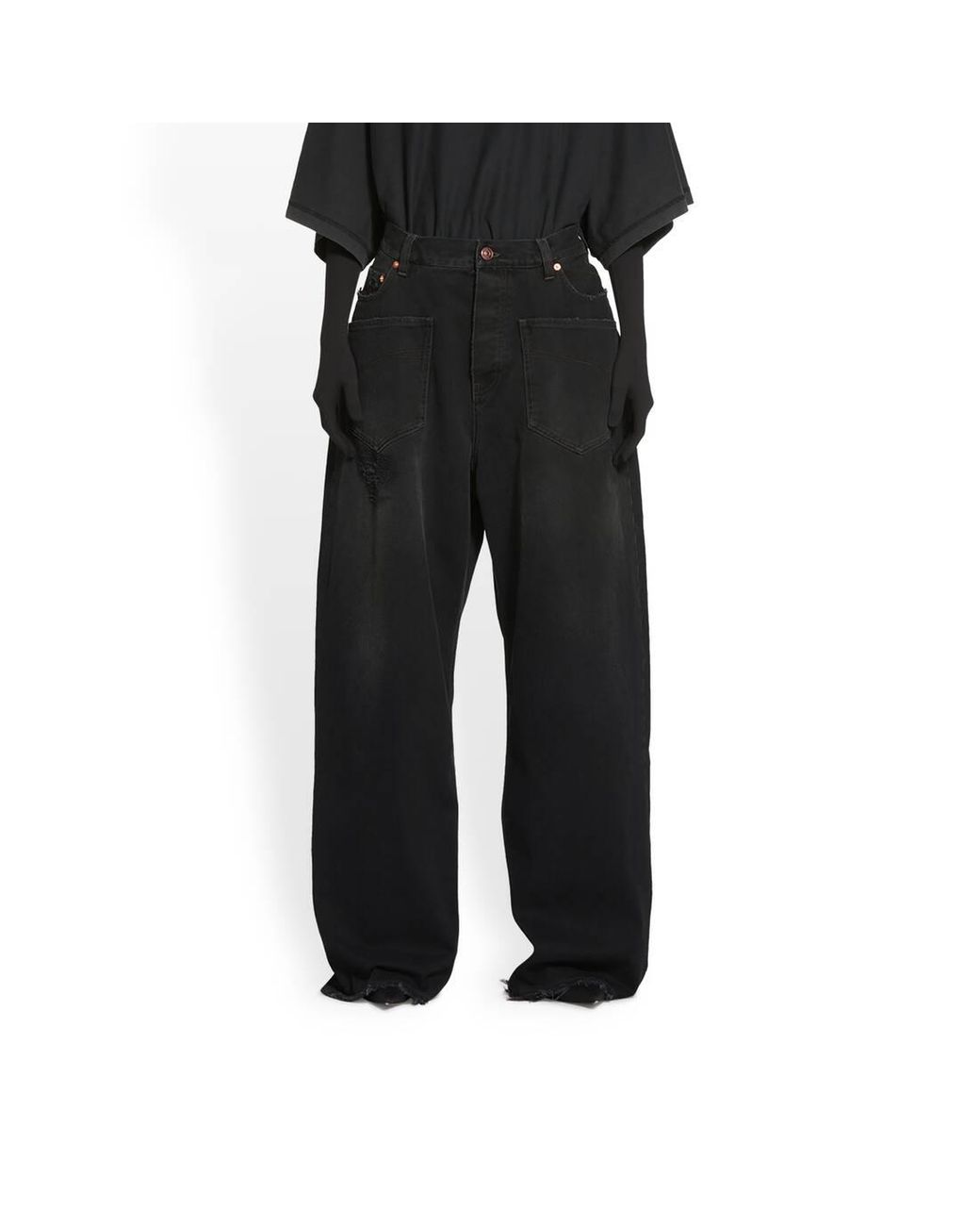 Balenciaga Patched Pockets baggy Jeans in Black | Lyst Balenciaga Patched Pockets baggy Jeans in Black | Lyst