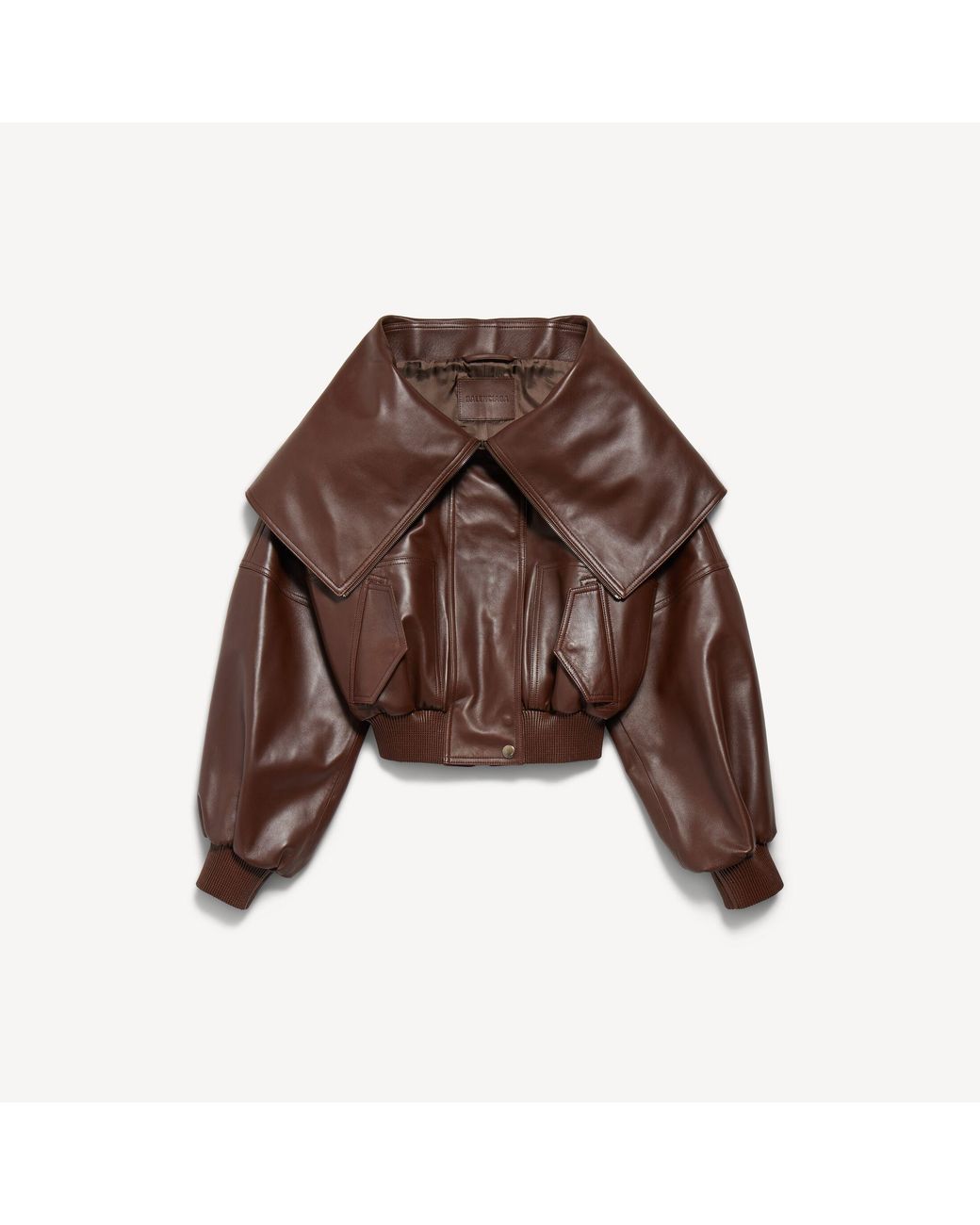 Balenciaga Brown Wrap Collar Blouson
