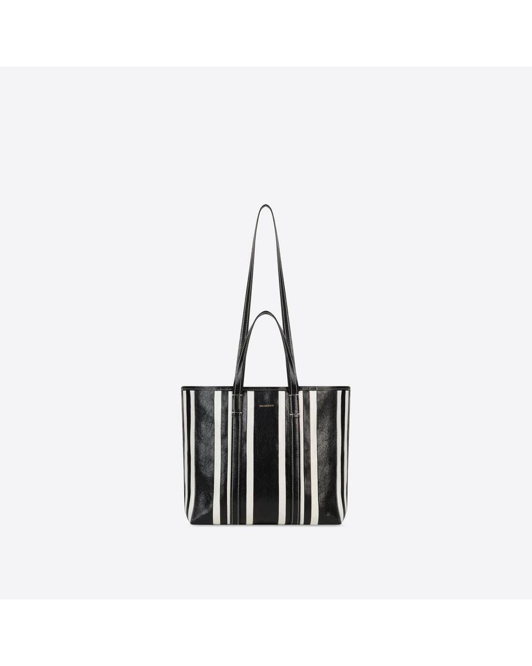Balenciaga Leather Barbes Medium East-west Shopper Bag in Black - Lyst