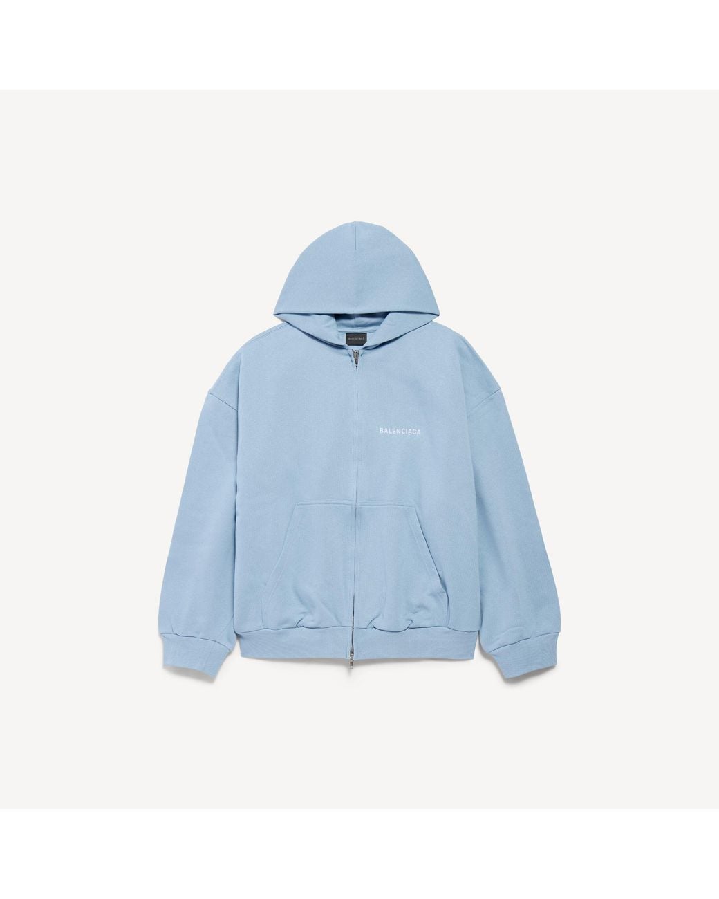 Balenciaga Blue Back Zip-Up Hoodie Regular Fit for men