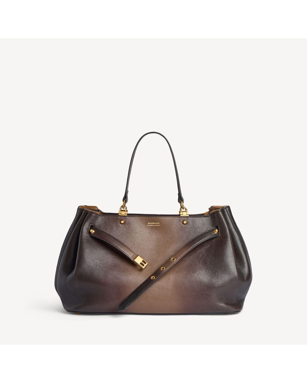 Balenciaga Brown Fan Carry All Bag Medium