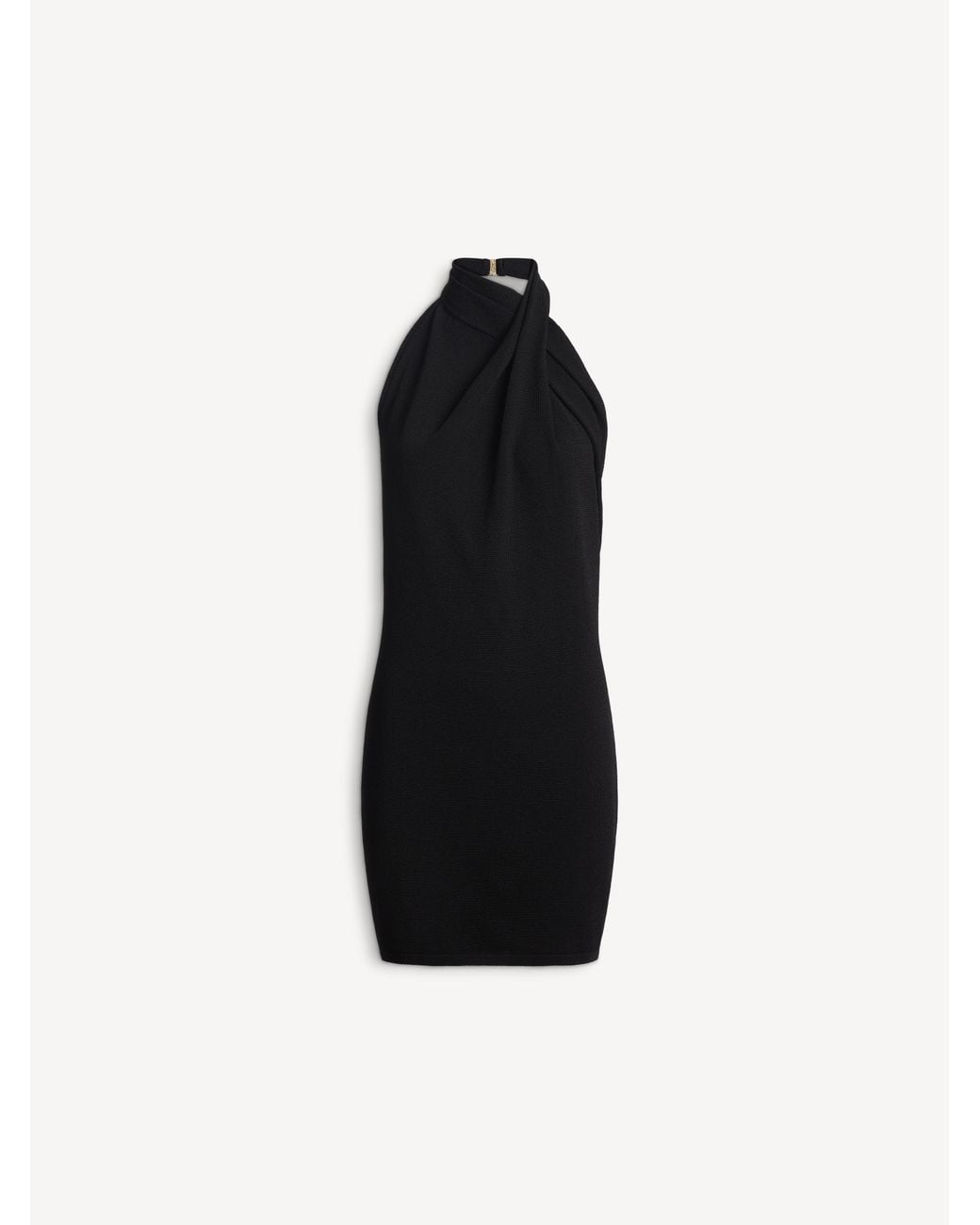 Balmain Black Flowing Jersey Open-Back Dress