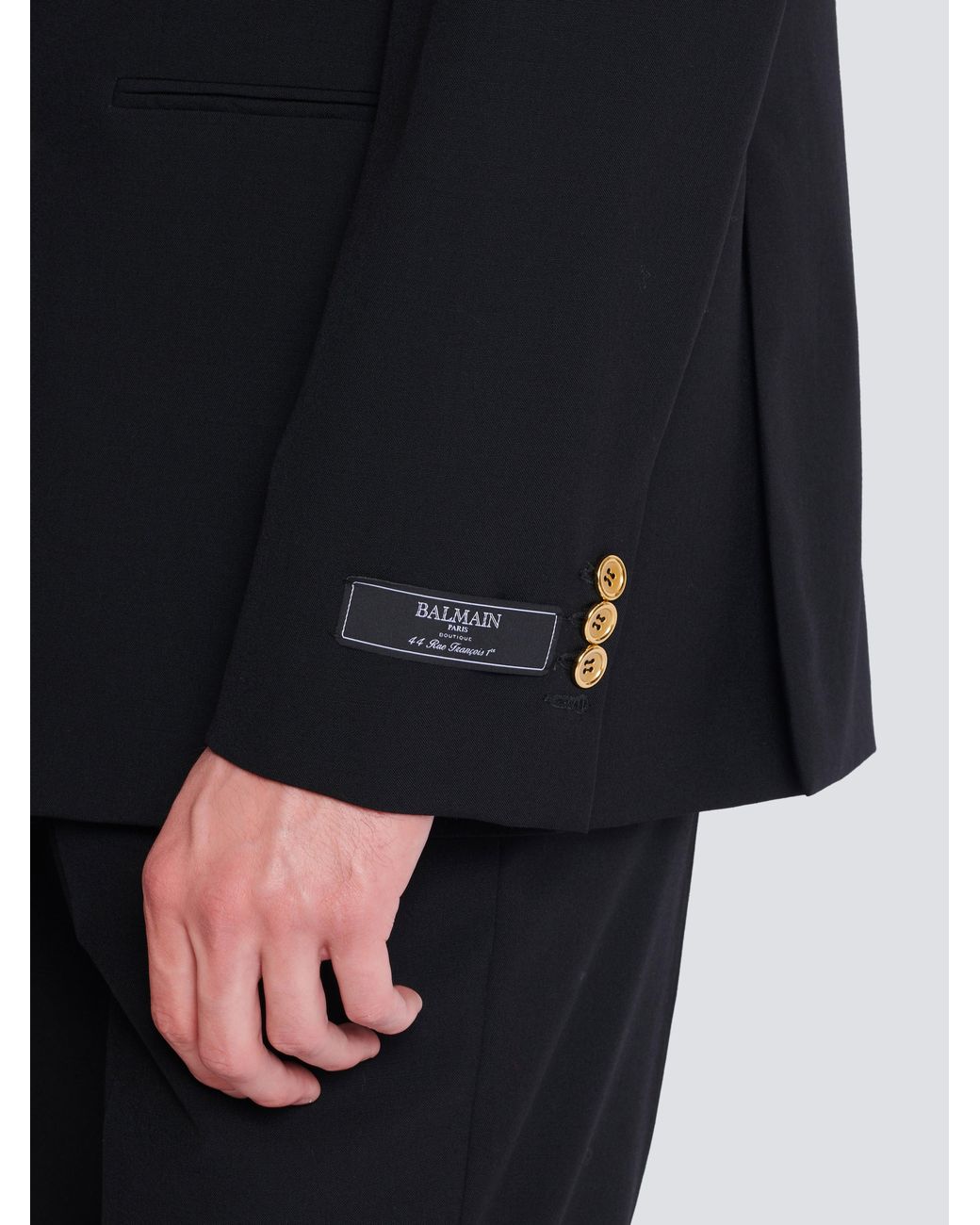 Balmain Black Wool 2-Buttons Blazer for men