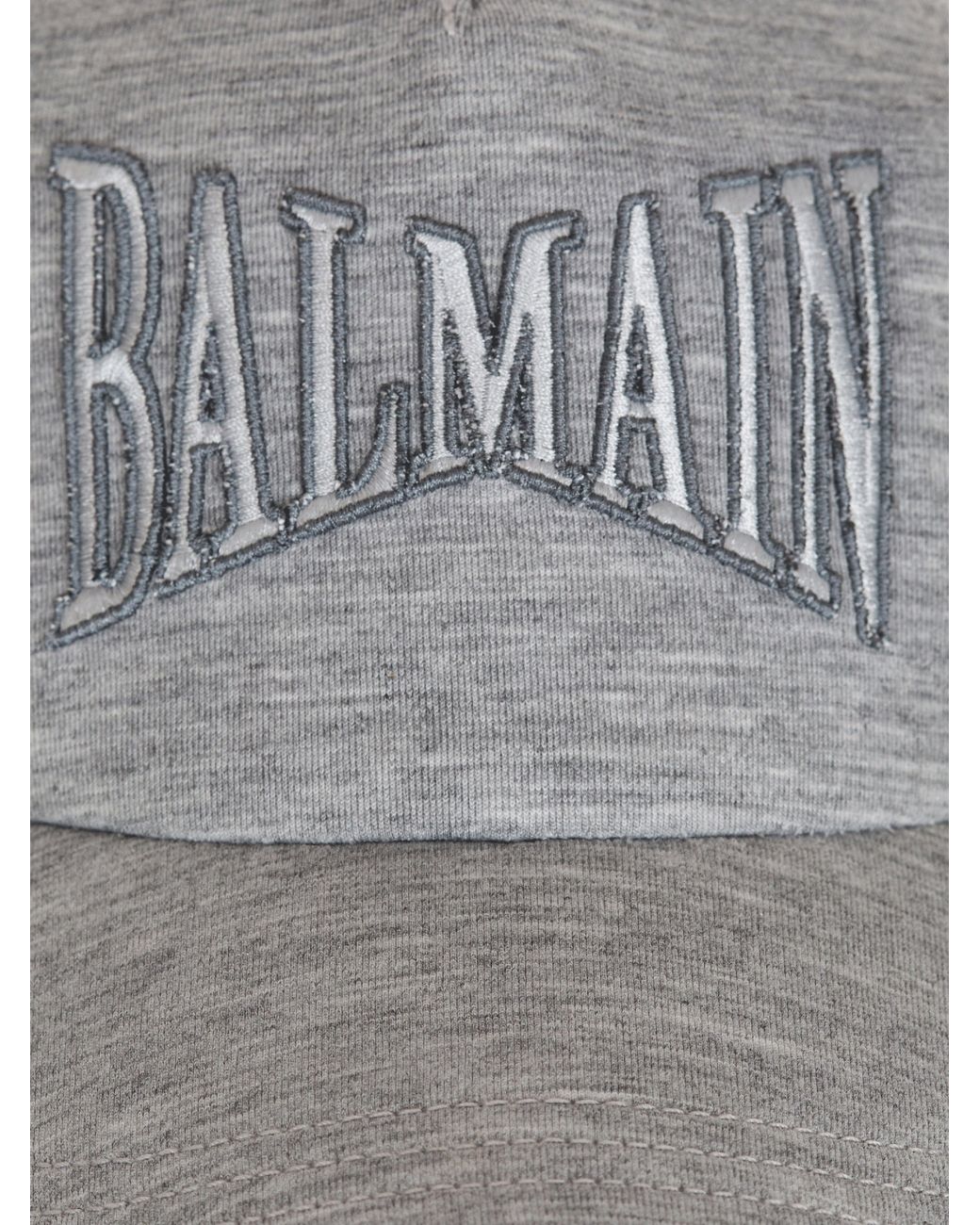 Balmain Gray Logo Embroidered Baseball Cap for men