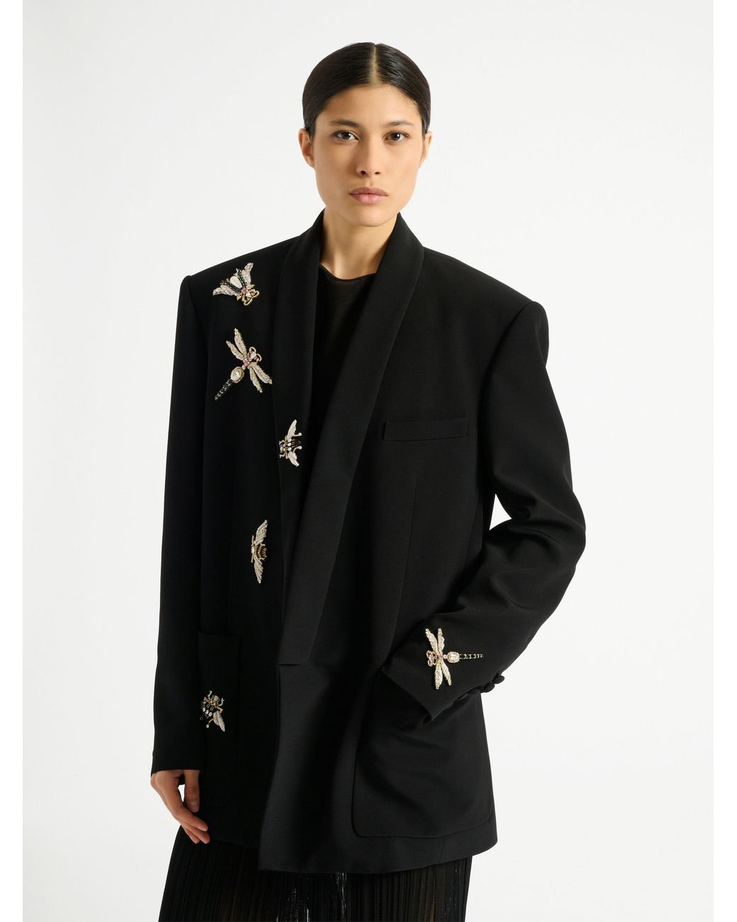 Balmain Black Embroidered Insect Jacket