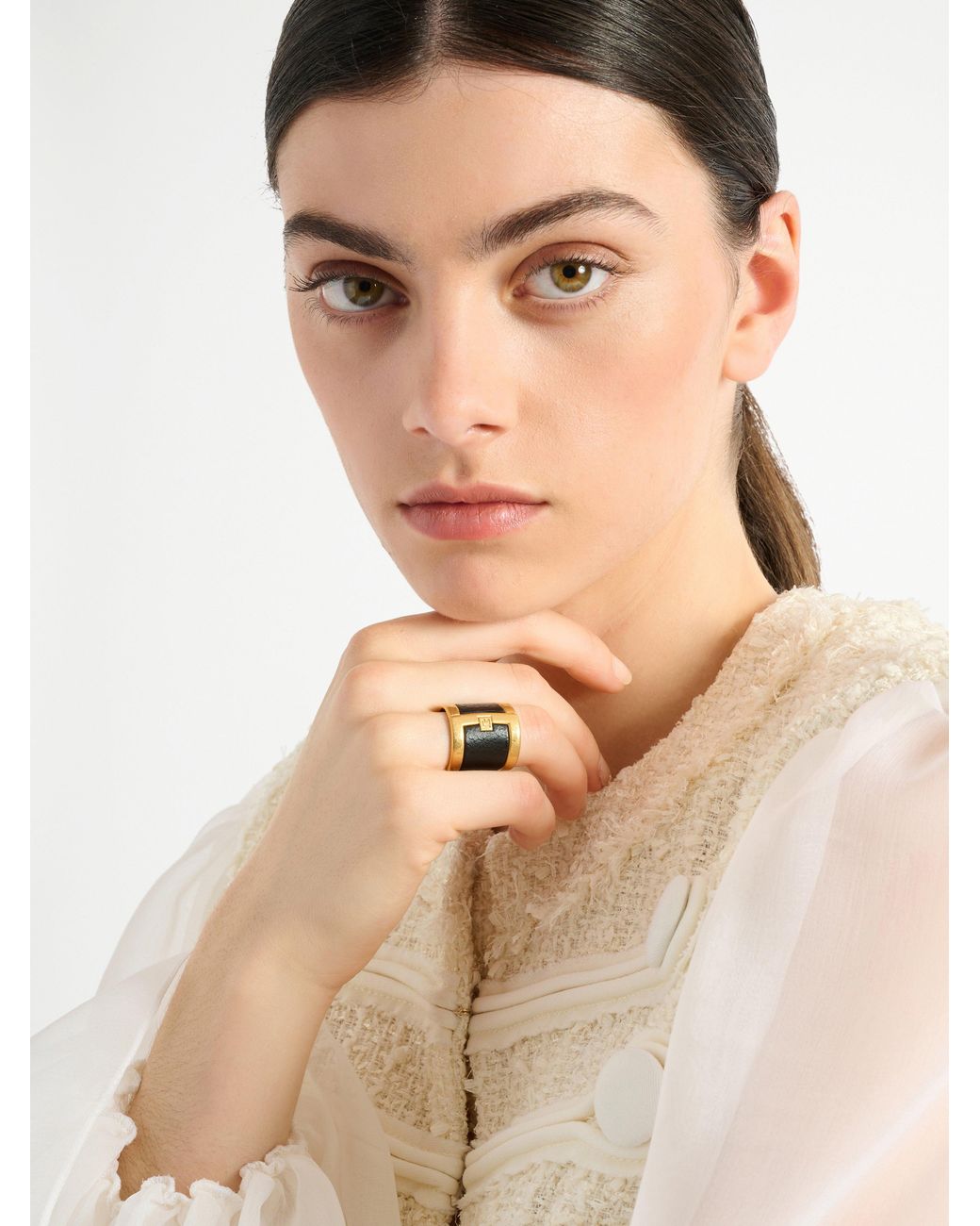 Balmain White Anthem Ring