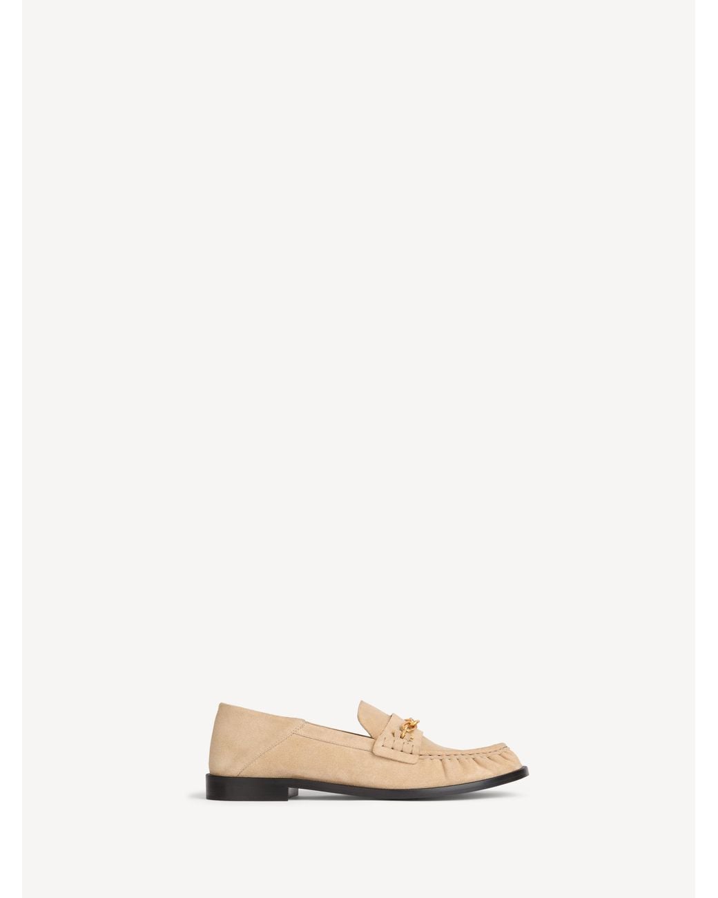 Balmain White Sync Suede Leather Loafers for men