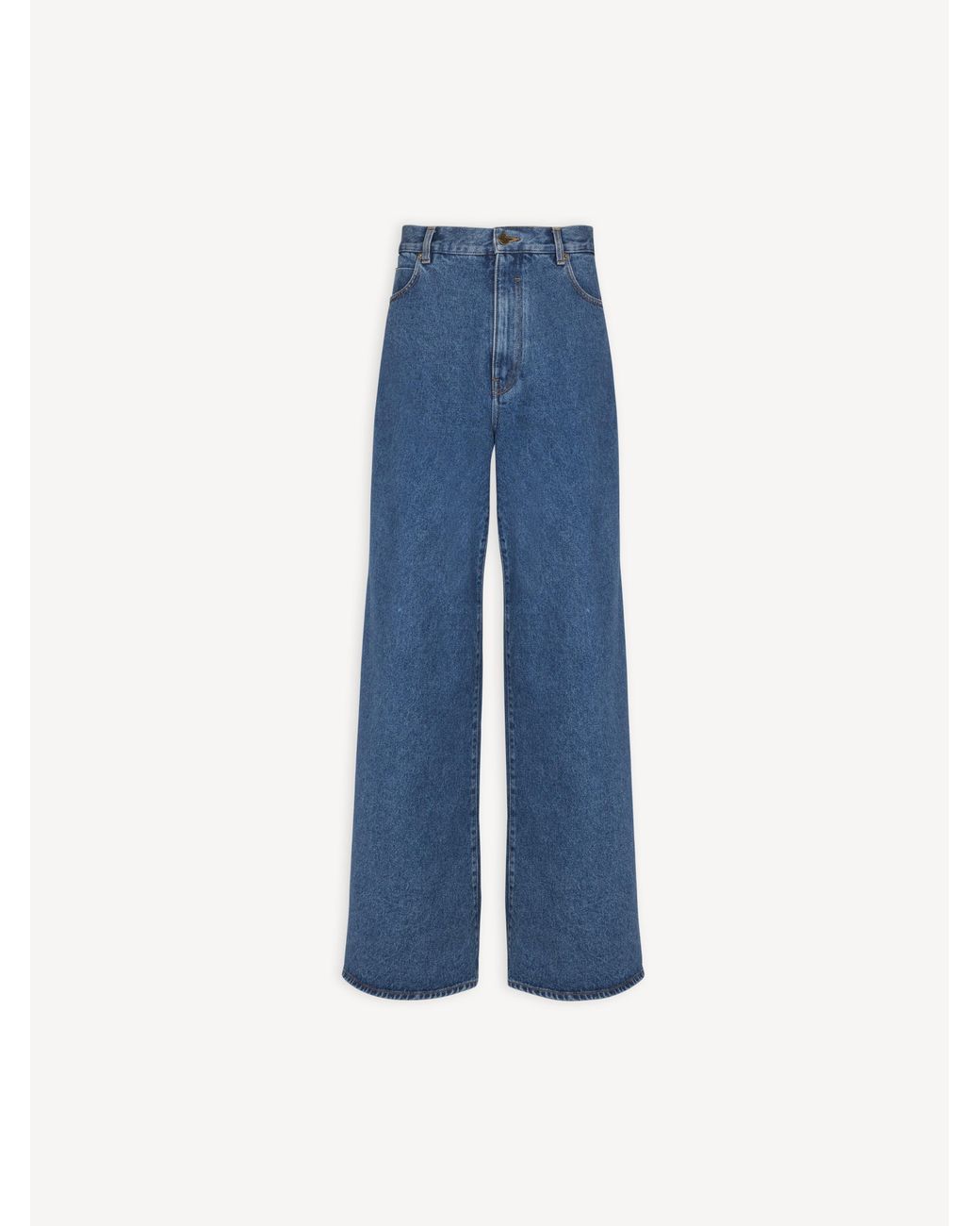 Balmain Blue Denim Wide-Leg Jeans for men