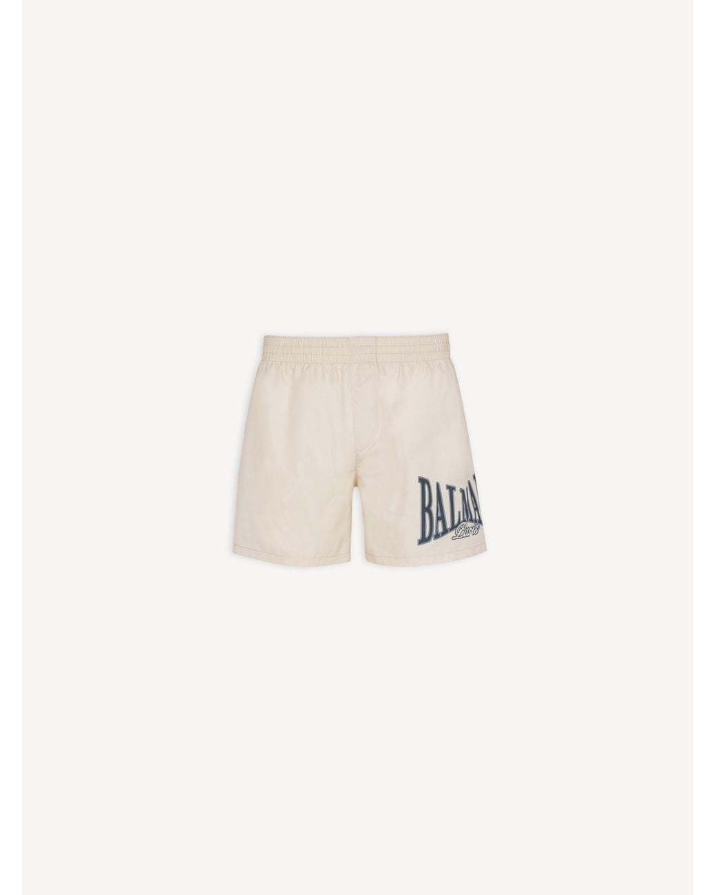 Balmain White Printed Swim Shorts for men