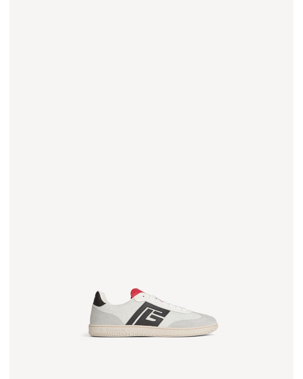 Balmain White Swan Suede And Smooth Leather Trainers for men