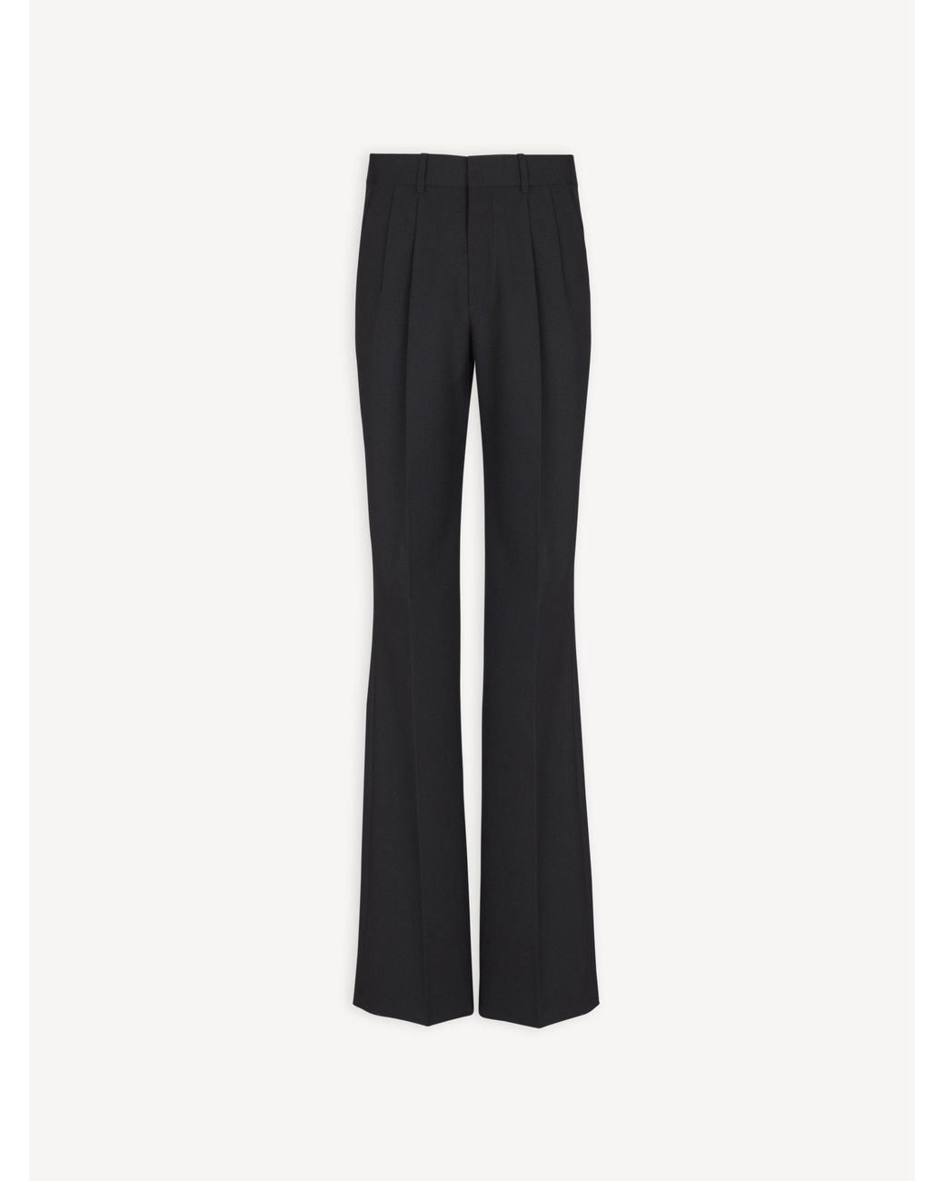 Balmain Black Wool Straight-Leg Trousers for men