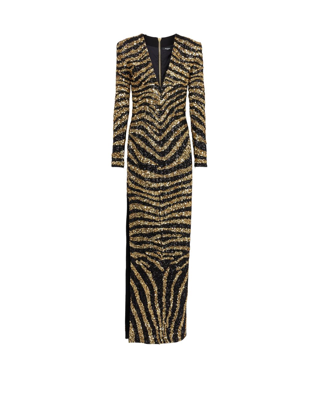 Balmain Embroidered Zebra Long Dress in White | Lyst Balmain Embroidered Zebra Long Dress in White | Lyst