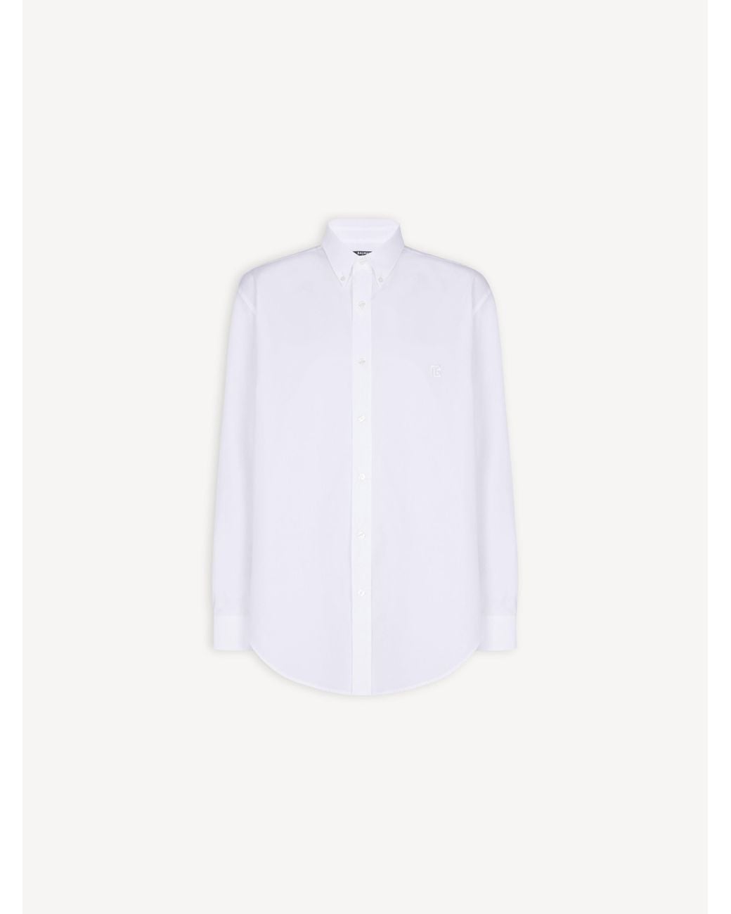 Balmain White Cotton Poplin Shirt for men