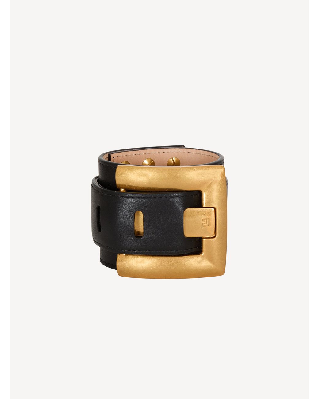 Balmain Black Anthem Smooth Leather Bracelet